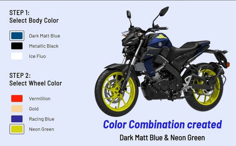 Màu sắc xe máy Yamaha MT-15